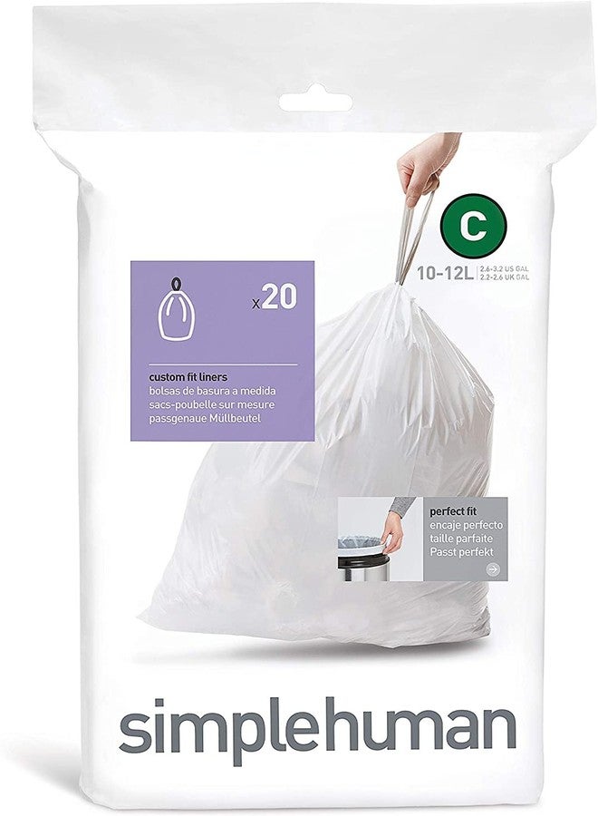 simplehuman Custom Fit Trash Can Liner C (20 ct), 3-pack - Image 1